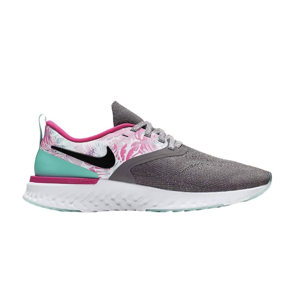 Nike Odyssey React Flyknit 2 Pink Running Shoe Womens Size 9.5 Floral cushioned